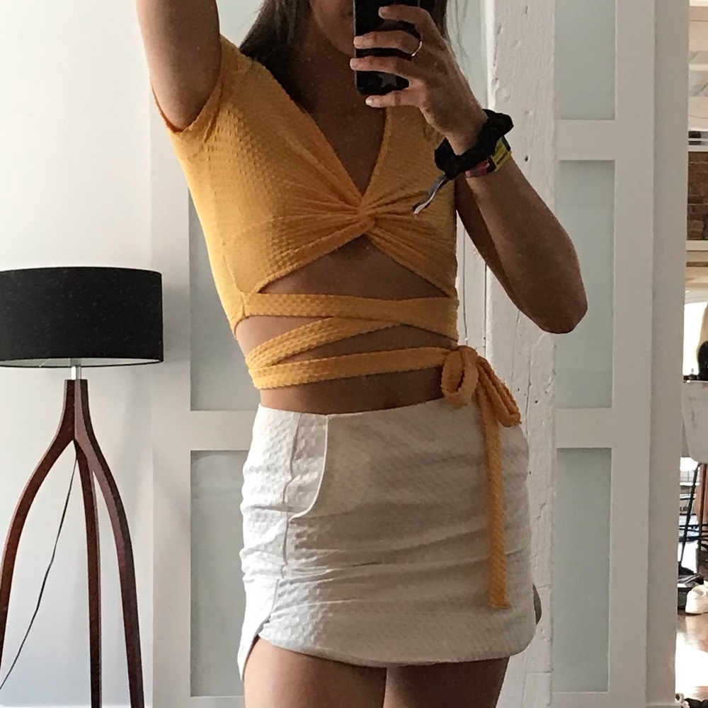 Urban Outfitters yellow cropped top